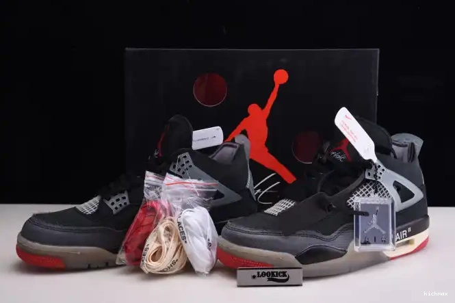 Rep White 4 Air Jordan x CV9388-001 Bred Retro Off 0418